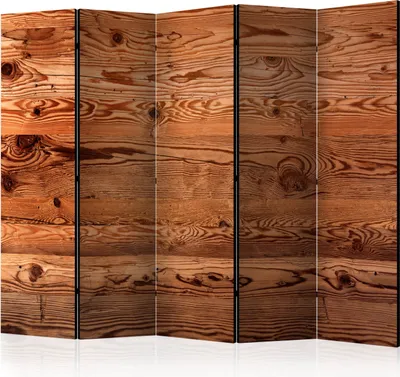 Image de Cloison acoustique en bois Paravent photo 225 x 172 cm imprimé recto-verso sur toile non tissée Mousse acoustique Cloison Paravent espagnol Brise-vue Bureau à domicile Aspect bois Planches en bois f-B-0068-z-c