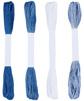 Stickgarn-Set, 4 Knäuel, 4 Farben, 80 m, Baumwolle