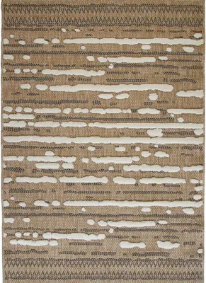 Produktbild von Teppich mit Jute-Effekt geometrisch schwarz weiß 120x160