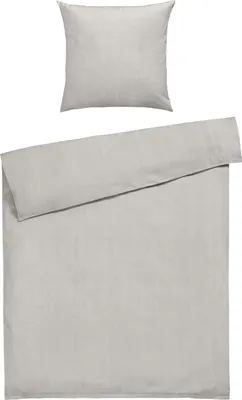 Produktbild von Satin-Bettwäsche - Champagner - 135 x 200 cm - Baumwolle - mit Reißverschluss