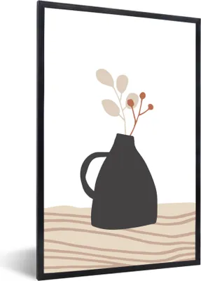 Produktbild von MuchoWow® Gerahmtes Poster Sommer - Blume - Schwarz - Weiß 60x90 cm - Poster mit Schwarzem Bilderrahmen Wandposter Rahmen Foto Bilder - Kunst