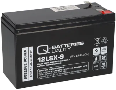 Image de Q-Batteries 12LSX-9 12V 8,8Ah Batterie au plomb non tissé / AGM 10 ans