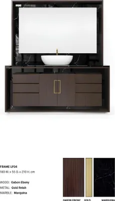 Image de Armoire de salle de bain brune Meuble de salle de bain Étagère de salle de bain Étagères en bois