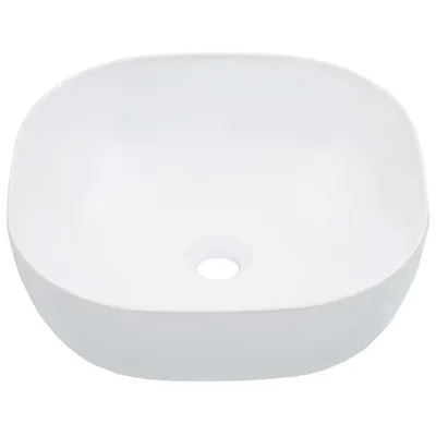 Image de vidaXL lavabo 42,5 x 42,5 x 14,5 cm céramique blanc