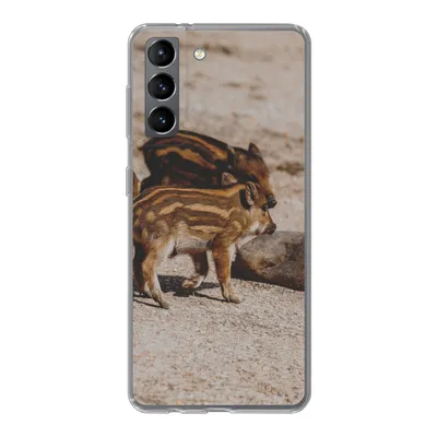 Produktbild von MuchoWow® Handyhülle Schutzhülle Hülle für Samsung Galaxy S21 Baby - Wildschweine - Wild Silikon Softcase Handy Hülle - Softcase