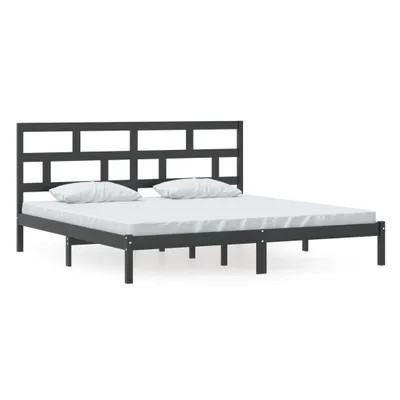 Produktbild von vidaXL Massivholzbett Schwarz Kiefer 200x200 cm
