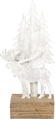 Produktbild von Clayre & Eef Weihnachtsdeko Standbild Weihnachtsbaum 28 cm Grau Braun