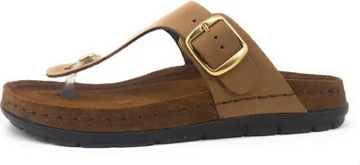 Produktbild von Rohde Damen Zehentrenner Pantolette Leder Rodigo-D 5860, Größe:38 EU, Farbe:Beige
