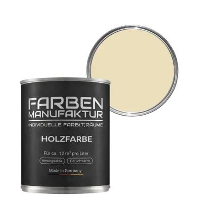 Produktbild von Farben Manufaktur Holzfarbe Wetterschutzfarbe Holzlack RAL deckend 5L - ca. RAL 1015 Hellelfenbein
