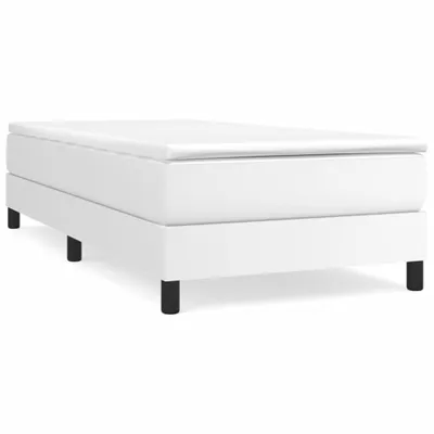 Produktbild von vidaXL Boxspringbett mit Matratze Weiß 90x200 cm Kunstleder
