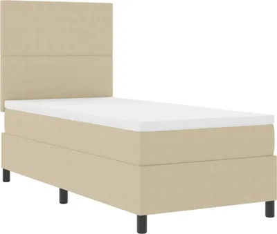 Immagine prodotto di vidaXL Letto boxspring grigio chiaro e bianco 100 x 200 cm Tessuto in velluto a coste