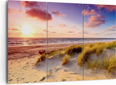 Produktbild von Bild auf Leinwand - Leinwandbild - Meer Strand Düne - 165x110cm - Wand Bild - Wanddeko - Leinwanddruck - Bilder - Kunstdruck - Wanddekoration - Leinwand bilder - Wandkunst - CE165x110-3540