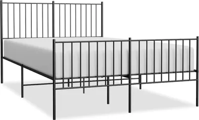 Produktbild von vidaXL Bettgestell mit Kopf- und Fußteil Metall Schwarz 140x200 cm
