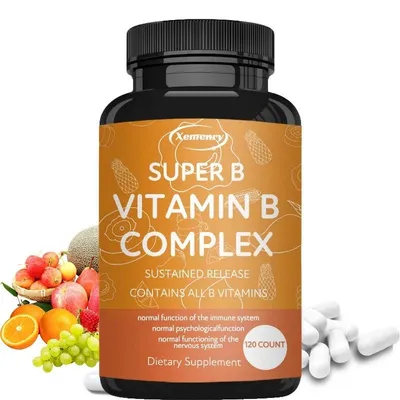 Image de Gélules de complexe de vitamines B - avec vitamines B1, B2, B3, B6 et B12 - 120 unités