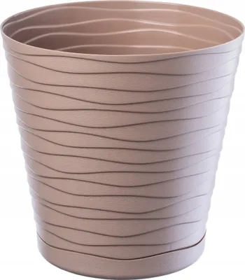 Obrázek produktu pro KADAX květináč s podšálkem "Greve", květináč, plastový květináč, květináč, kulatý, 19 cm, béžový