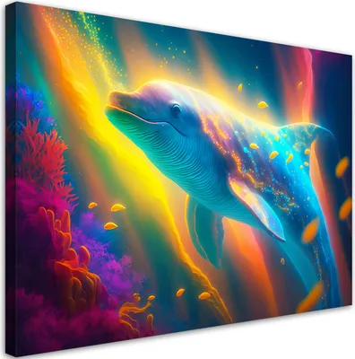 Produktbild von Leinwandbild Neon-Wal 100x70 Feeby Bunt bild für die wand bereit zum aufhängen