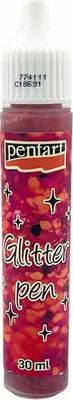 Obrázek produktu pro Třpytivé pero - Pentart - 30ml červená/červená