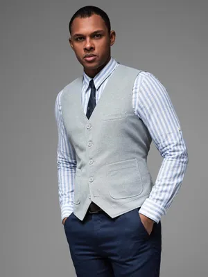 Immagine prodotto di Ombre Clothing Gilet da cerimonia da uomo Apineru grigio melange L