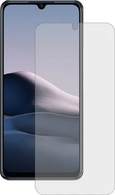 A screen protector is shown on top of a smartphone.