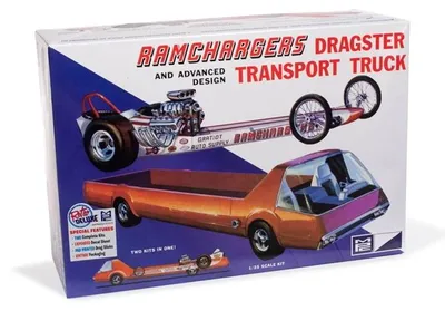 Zdjęcie produktu dla AMT/MPC MPC970/12 – Dragster Ramchargers i ciężarówka transportowa w skali 1:25 – nowy