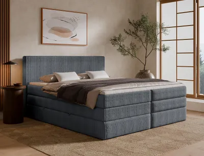 Produktbild von Emlar Boxspringbett Tilia duo 160x200 - Bett mit Matratze und Topper - Boxspringbett mit Bettkasten und Matratze - Boxspringbett Dunkelgrau (Tilia 85)