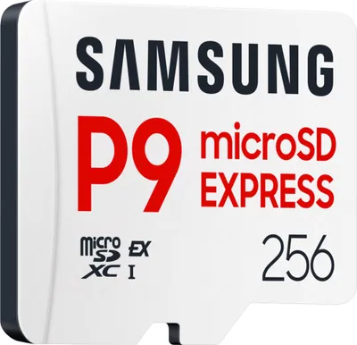 Produktbild von Samsung P9 Express microSD Express 256 GB, High-Speed Gaming Speicherkarte, Farbe:Weiß