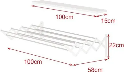 Produktbild von LUNOR Wandtrockner Akkordeon ausziehbar 100 cm weiß