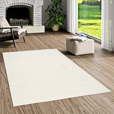 Produktbild von Flachgewebe Teppich Sevilla Modern Creme, Größe:200x290 cm