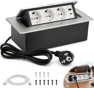 Productafbeelding van Inschuifbaar stopcontact - 3680W/16A/230V - 3-voudig inbouwstopcontact