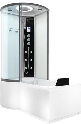 Produktbild von Kombination Badewanne Dusche K55-R03-EC Duschtempel 100x170 cm