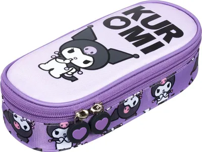 Image de Trousse à crayons rembourrée avec rabat intérieur Kuromi Violet Majewski