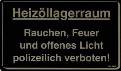 Produktbild von Kunststoffschild Hinweisschild - HEIZÖLLAGERRAUM - 308468 - Gr. 25 x 15 cm