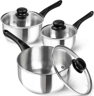 Productafbeelding van MICHELANGELO, set van 6 steelpannetjes, 1 liter, 2 liter, 2,8 liter, roestvrij staal