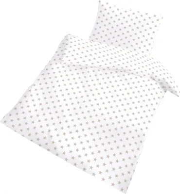 Produktbild von Baby Bettwäsche natur mit Sternen 100x135 + 40x60 cm