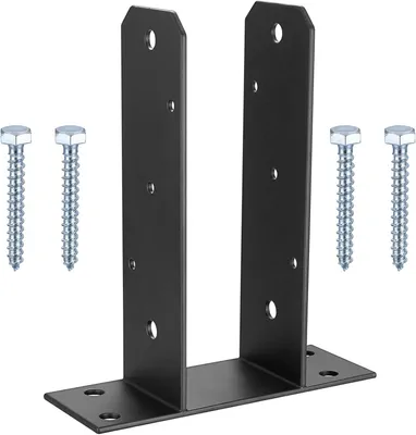 Produktbild von U-Pfostenstütze, U-förmig, 7 cm, aus rostfreiem Stahl, für Holzpfosten