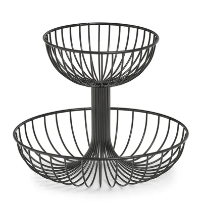 Produktbild von Zeller Present Obstetagere, Metall, 2-lagig, ø 32 x 25,8 cm, schwarz