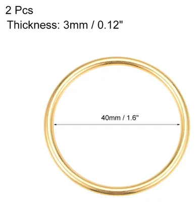 Produktbild von 2Stk. Zinklegierung Schnalle O-Ringe fš¹r Hardware Tasche Kunst DIY 1,6"(40mm) gold