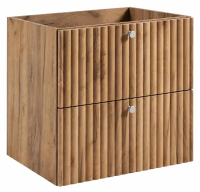 Immagine prodotto di Mobile sospeso da bagno con foro per lavabo, finitura "Eiche Craft Gold", dimensioni 60 x 44,4 x 57 cm, maniglie disponibili in tre colori, Immagine generata dall'IA