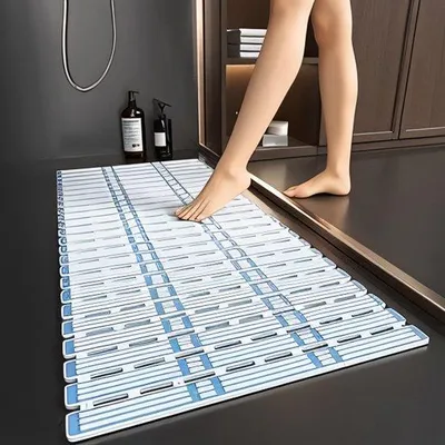 Produktbild von Famanu Badmatte Antirutsch – 90 x 40 cm, extra lange Badmatte mit Saugnäpfen, maschinenwaschbar