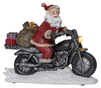 Immagine prodotto di Star Trading Scena natalizia a LED "Merryville", Babbo Natale in moto