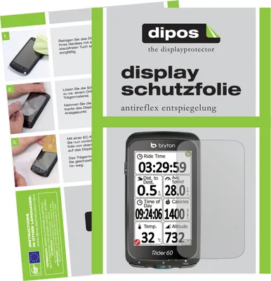 Produktbild von 3x Schutzfolie für Bryton Rider 60 matt Displayschutzfolie Folie Display Schutz dipos
