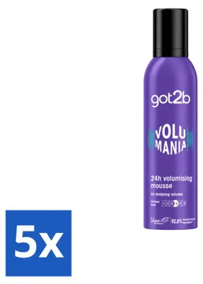 Produktbild von 5 x Got2b Volumania Volumemousse - 24h Halt - 250 ml - Vorteilspackung - 5 Stücke