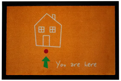 Produktbild von You are Here Orange 60 x 40 cm Türmatte Fussmatte sauberlaufmatte