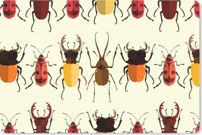Produktbild von MuchoWow® Schreibtischunterlage Käfer - Muster - Insekten 60x40 cm - XXL Mauspad - Großes Mauspad