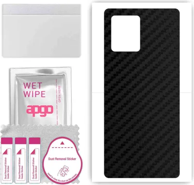 Produktbild von apgo Rückseite Schutzfolie, Skin, kompatibel mit TCL 305i, Hinten Displayschutzfolie aus Vinylfolie, kratzfest, einfache Montage - Schwarzer Kohlenstoff