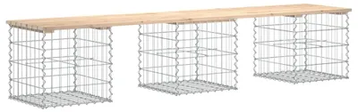 Obrázek produktu pro vidaXL Gabionová zahradní lavička 203x44x42 cm Borovicový masiv