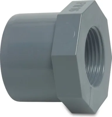 Produktbild von Mega Reduzierstück PVC-U 32 mm x 1/2 Zoll Klebestutzen x Innengewinde 10 bar, grau