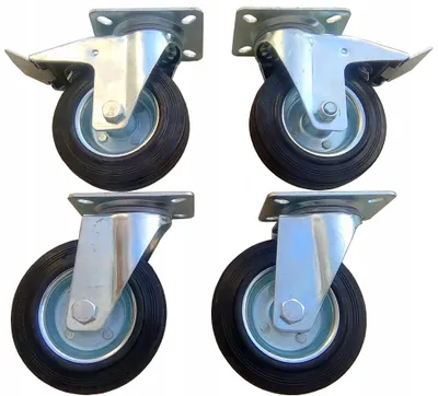 Produktbild von HABI 4 Stück Möbelrollen 125mm Lenkrollen mit Bremse
