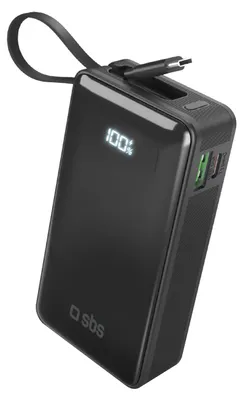 Immagine prodotto di SBS Power bank 10.000 mAh con cavo USB-C integrato
