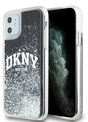 Productafbeelding van Telefoonsleeve Dkny Liquid Glitter Big Logo voor iPhone 11 / Xr - Zwart